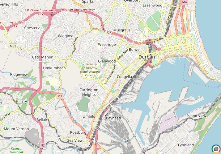 Map location of Glenwood - DBN